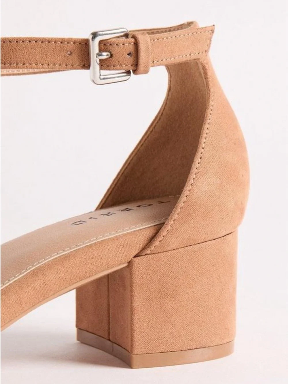 Torrid Tan Suede Ankle-Strap Block Heels - 6.5WW